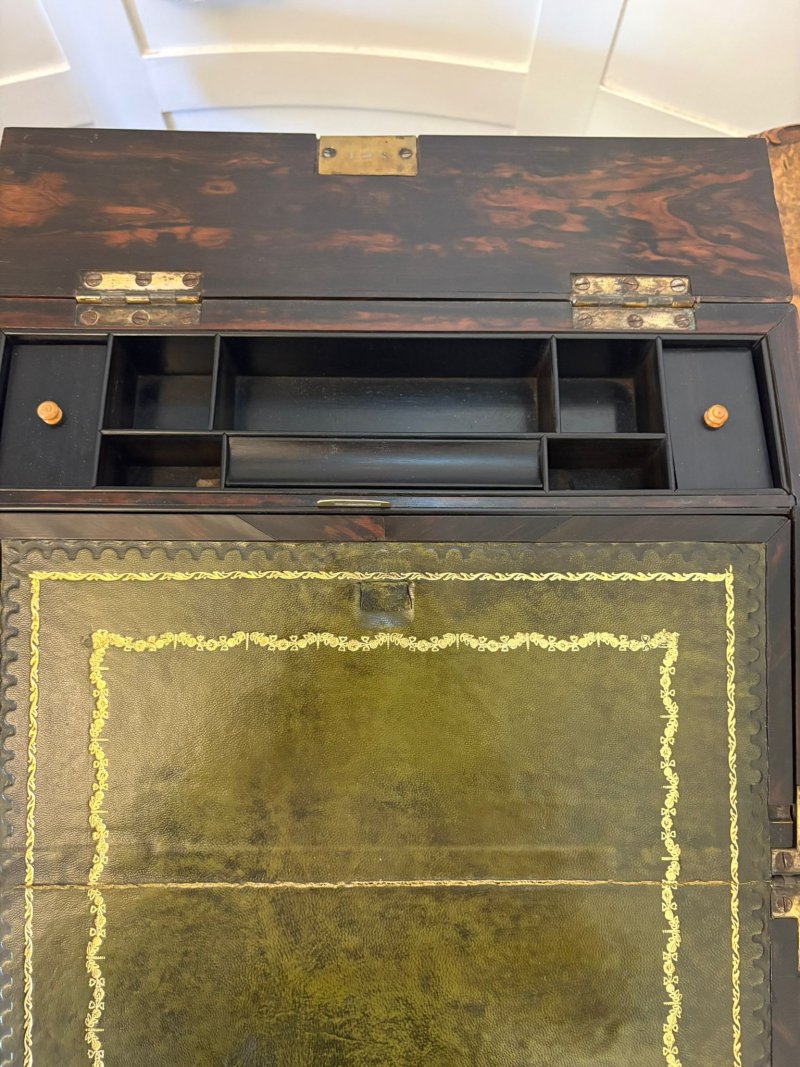 Unusual Antique Victorian Quality Inlaid Coromandel Wood Writing Box - Image 9